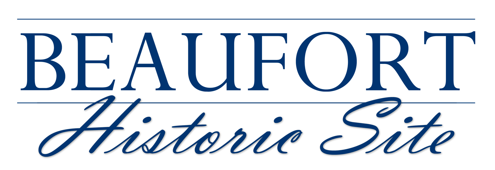 Sign reading “BEAUFORT Historic Site” in blue text on a white background.